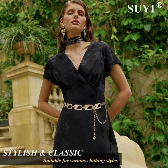 Waist Chain For Women Ladies Chunky Chain Belt For Dresses 135cm Gold 3🐨 - Picture 3 of 7